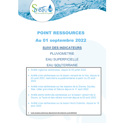 Point ressources au 1er septembre 2022