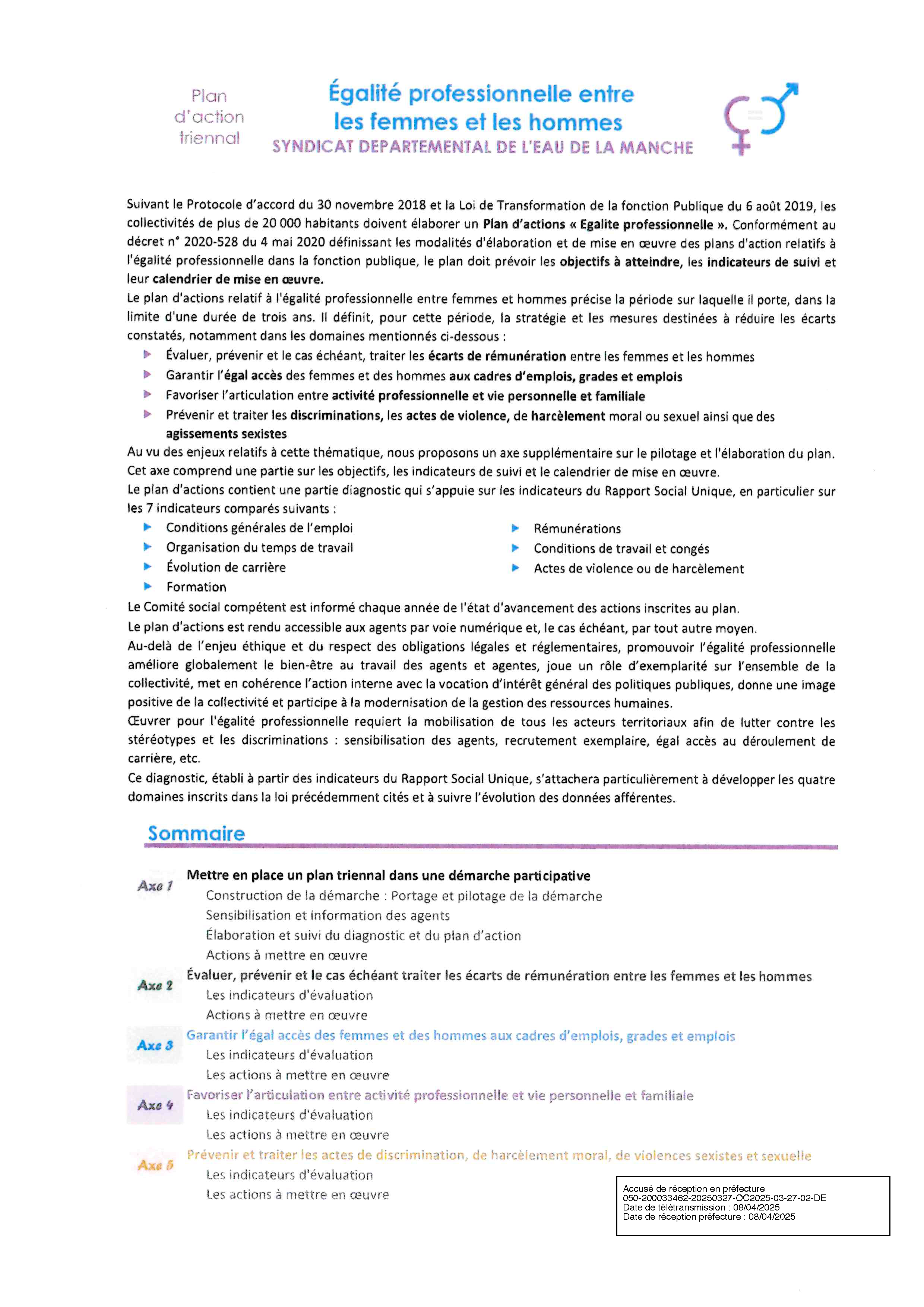 Rapport égalité homme femme